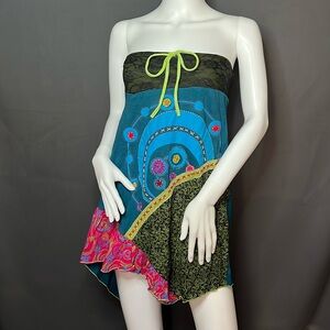 Rising International - S - NWT - boho mini strapless dress